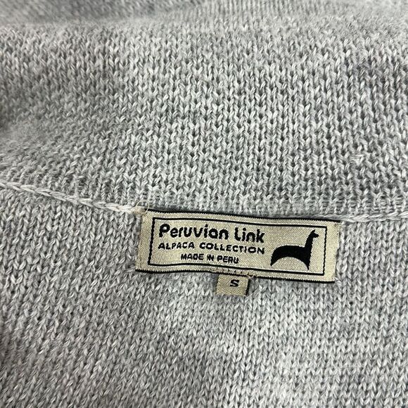 Peruvian Link Alpaca Collection Grey Button Front Cardigan Sweater Size S - Picture 4 of 9